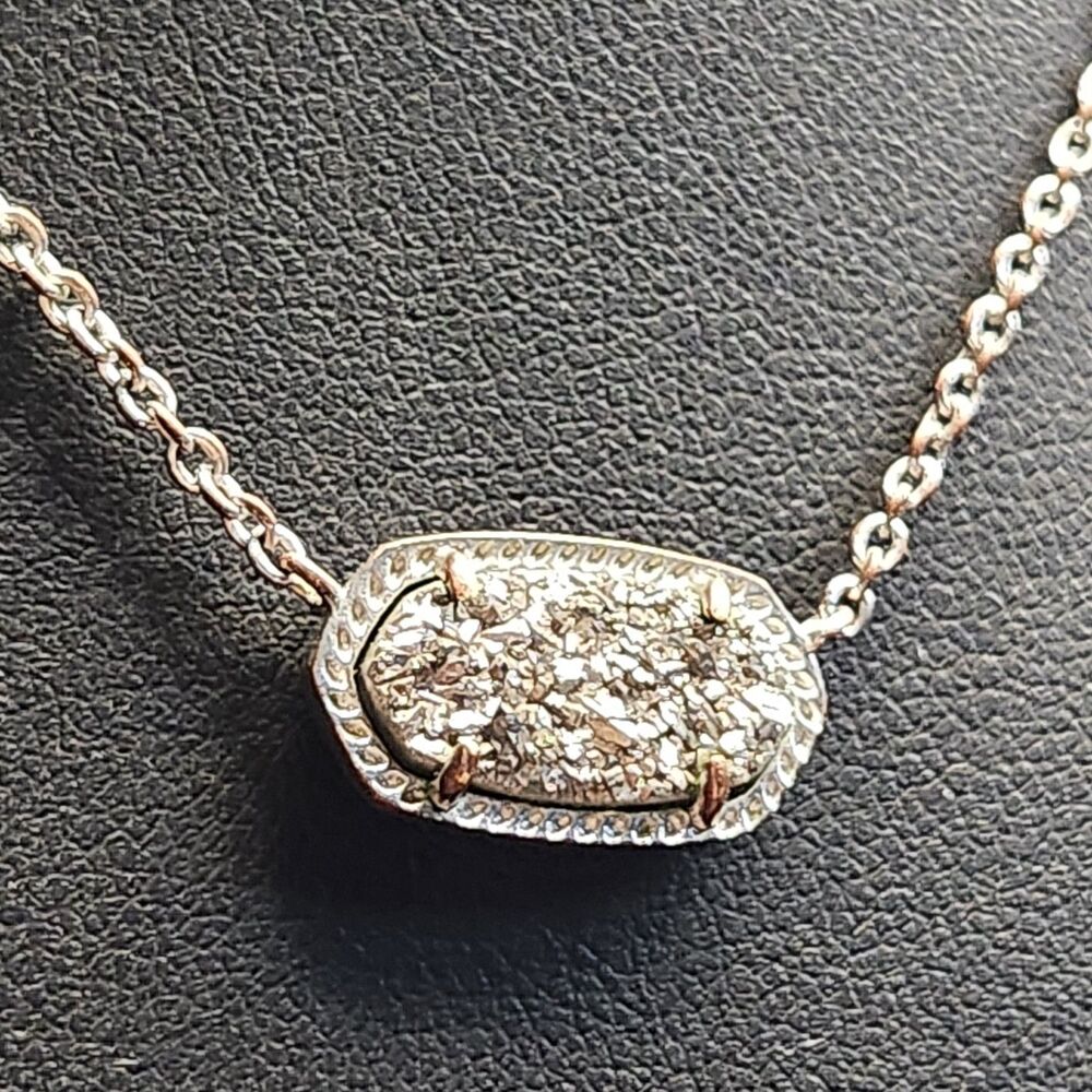 Kendra Scott Elisa Pendant Silver Necklace in Platinum Drusy #8